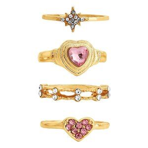 Jessica Simpson Heart Ring Set  Set‎ of 5